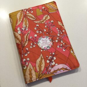 Handmade Fabric Journal Cover - Abstract Peach